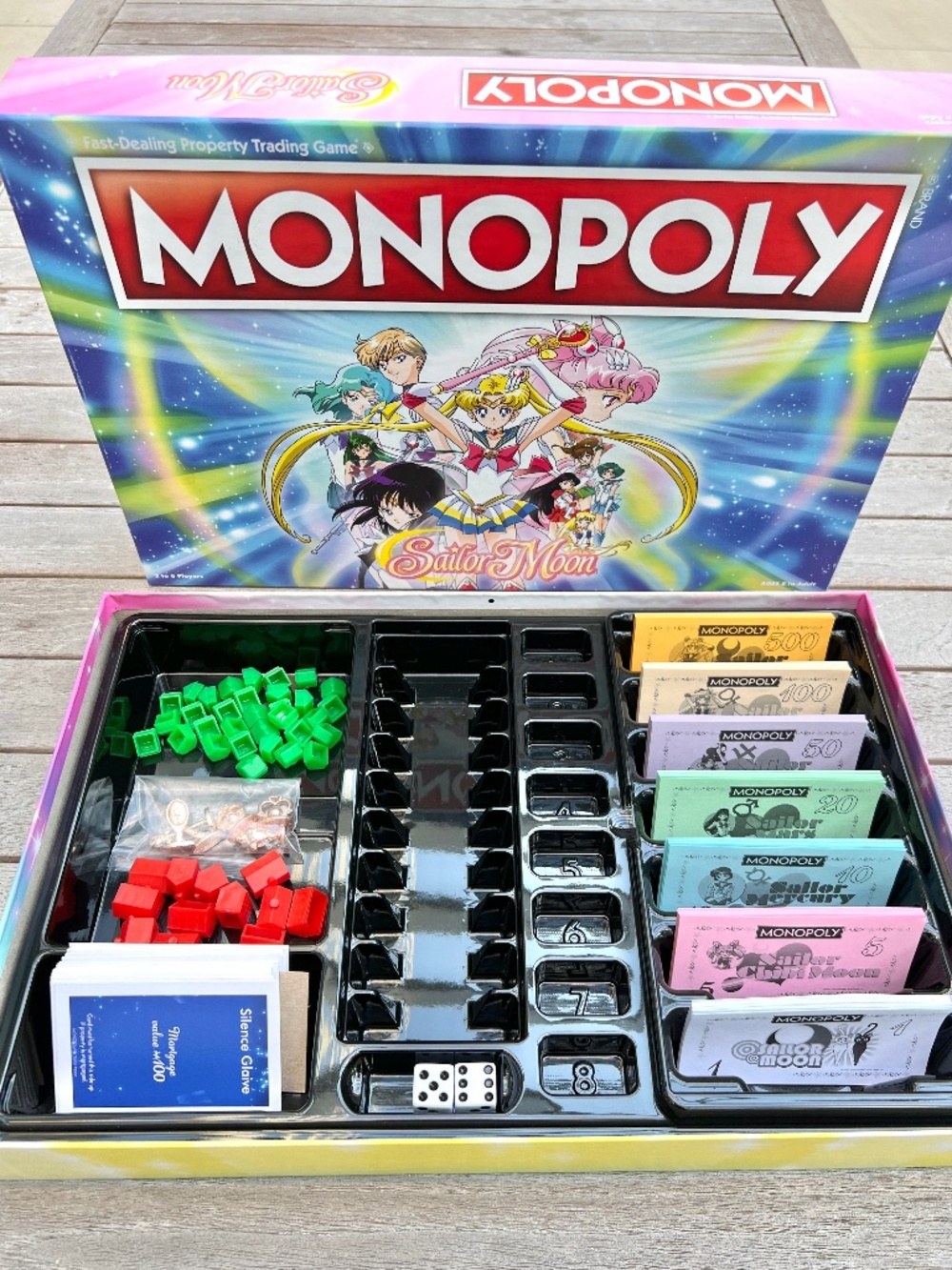 Sailor Moon Game Night Set ✨ Monopoly Board Game + Chibi Playing Cards NEW - Picture 2 of 5